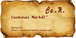 Csokonai Markó névjegykártya